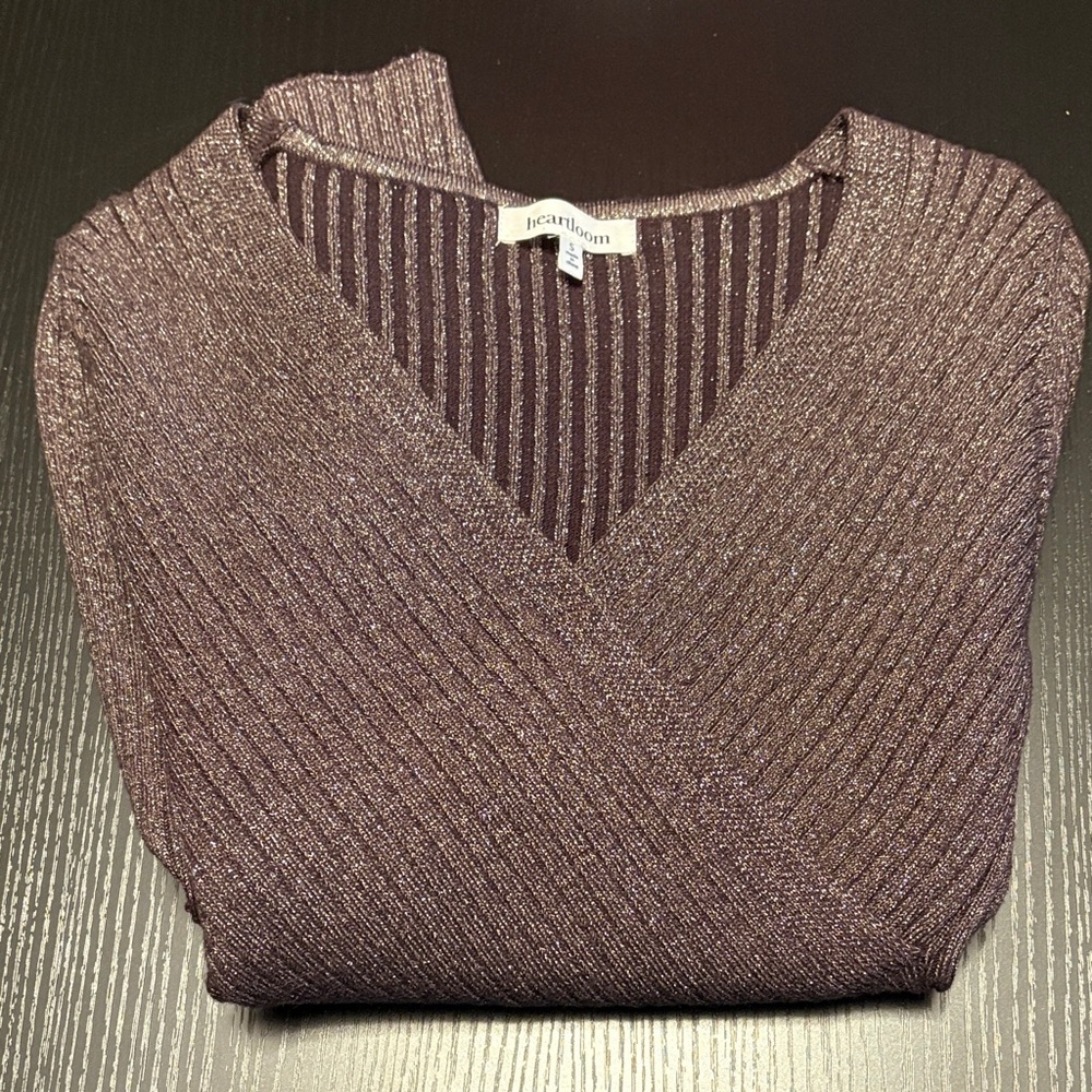 Heartloom V-Neck Ribbed Sweater - Size Small - Picture 8 of 12